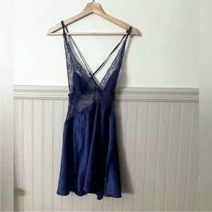 Y2K Rare Victoria's Secret Small Lace Purple/Blue Lace Babydoll  Lingerie